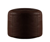 Genuine Cowhide Leather Ottoman Pouf Footrest Brown freeshipping - SkinOutfit